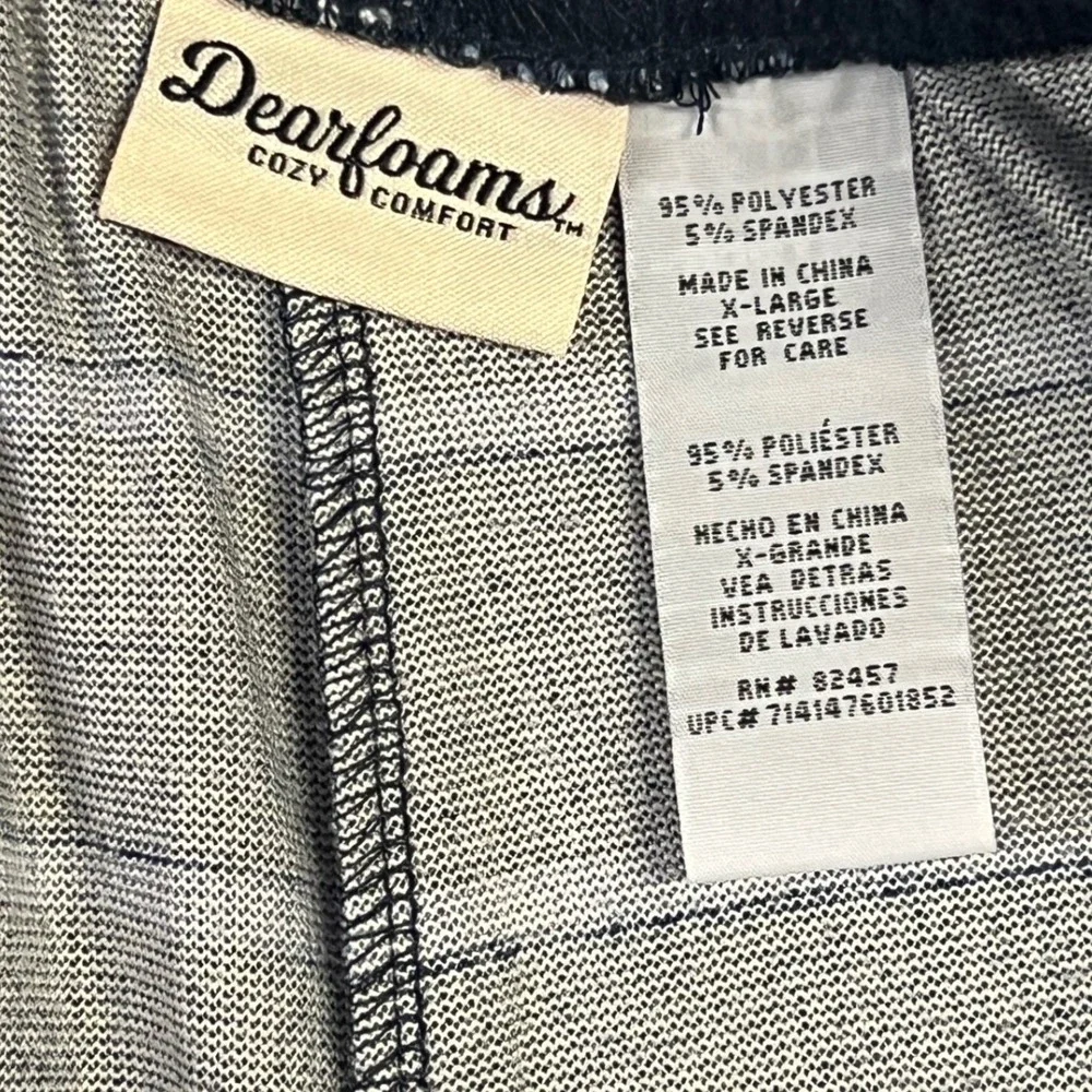 Dearfoams Sleep Pants XL Navy Blue Striped Lounge Pajama Bottoms Soft Stretch